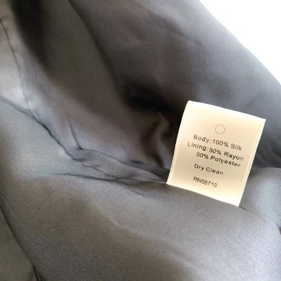 Truth and Pride 100% Silk Classic Open Front Blazer in Solid Black Size XS - Picture 8 of 10